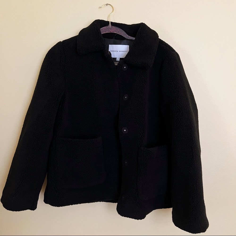 NEW Black Rebecca Minkoff Teddy Coat
